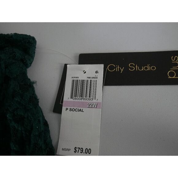 City Studios Women's Trendy Plus Size Green Lace-Bodice Off-The-Shoulder Dress 2 - Picture 9 of 9